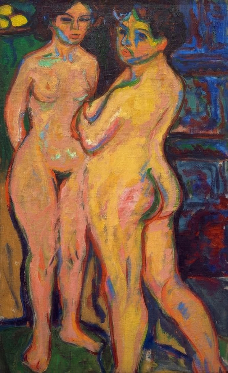 Meztelen lány a tűzhely mellett alkotó: Ernst Ludwig Kirchner