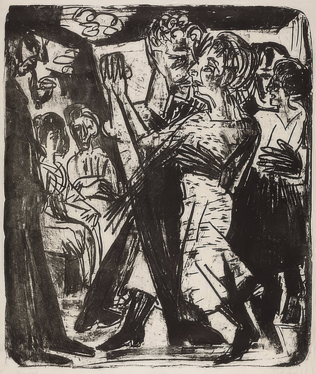 Táncoló parasztpár. 1920 alkotó: Ernst Ludwig Kirchner