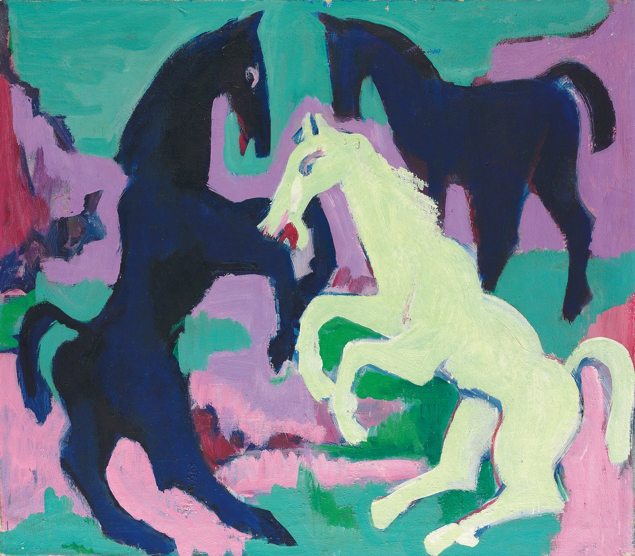 Három ló; Három ló, 1923 körül alkotó: Ernst Ludwig Kirchner