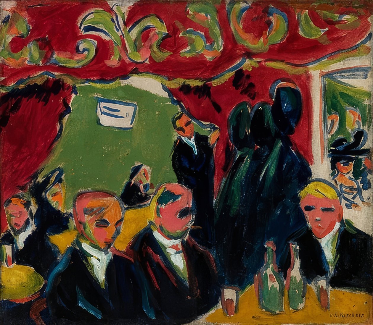 Közösségi Ház. 1909 körül alkotó: Ernst Ludwig Kirchner