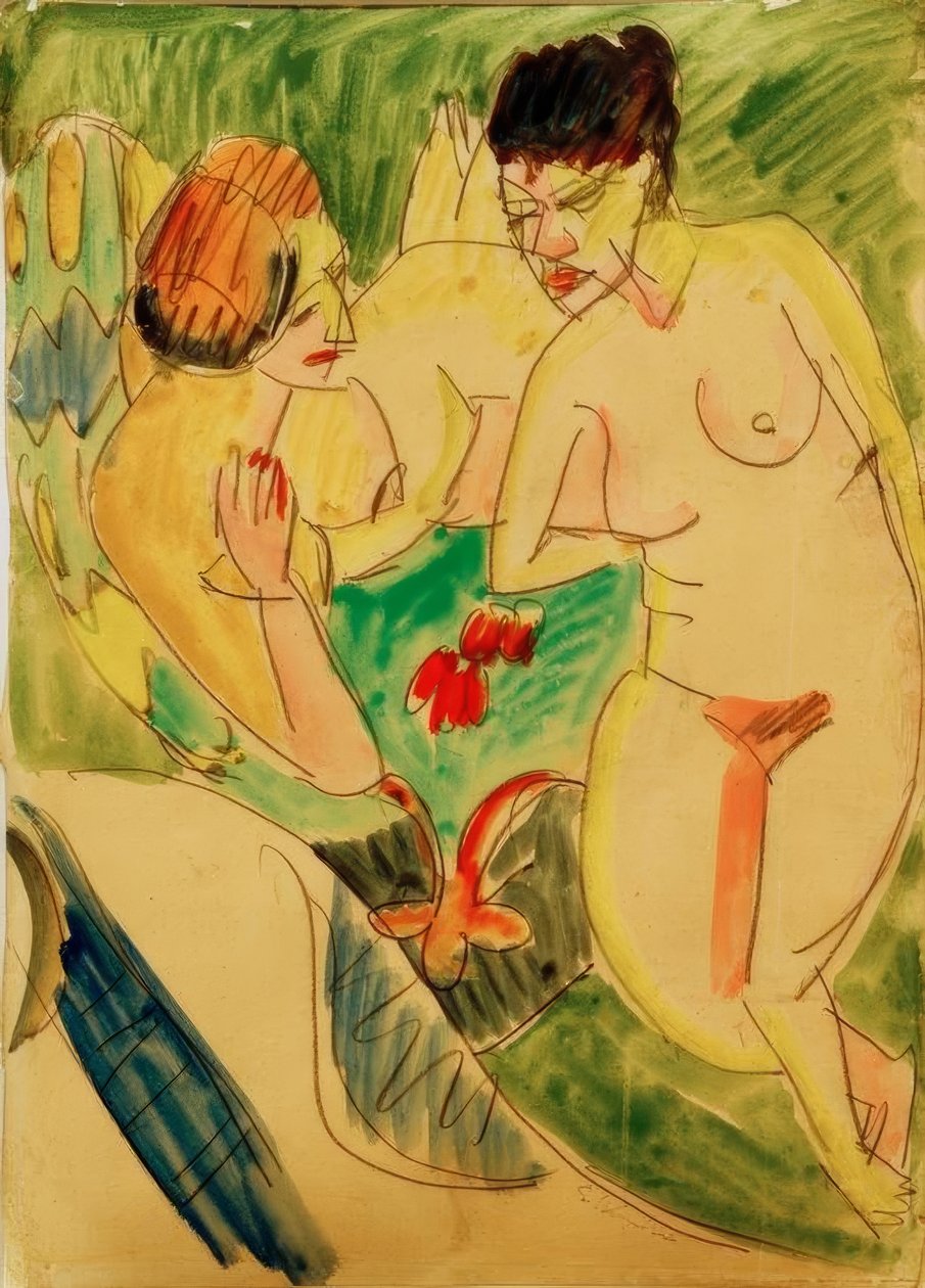 Két meztelen nő alkotó: Ernst Ludwig Kirchner
