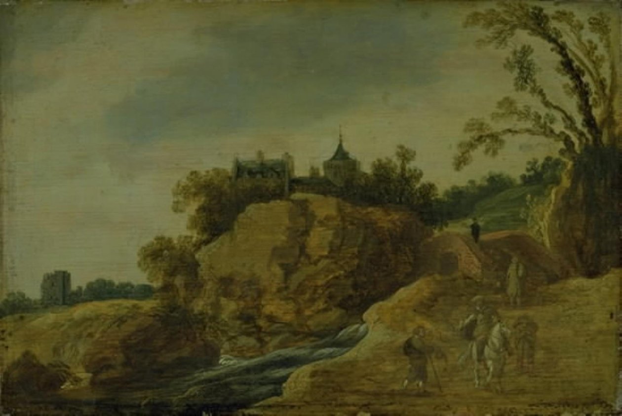 Sziklás táj egy kastéllyal alkotó: Esaias van de Velde