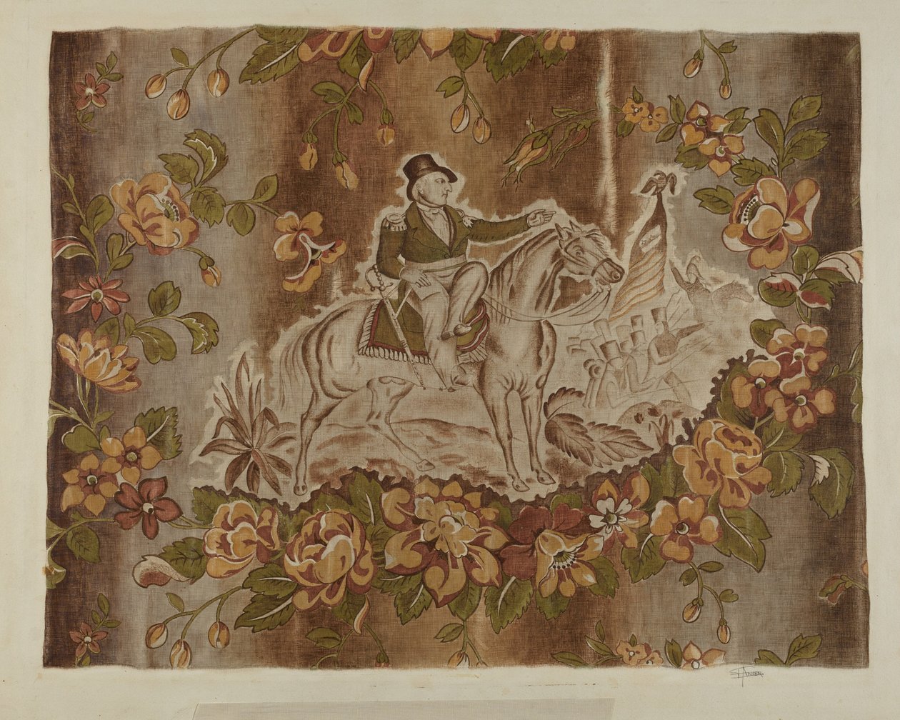 Történelmi Nyomtatott Textil, c. 1939. alkotó: Esther Hansen