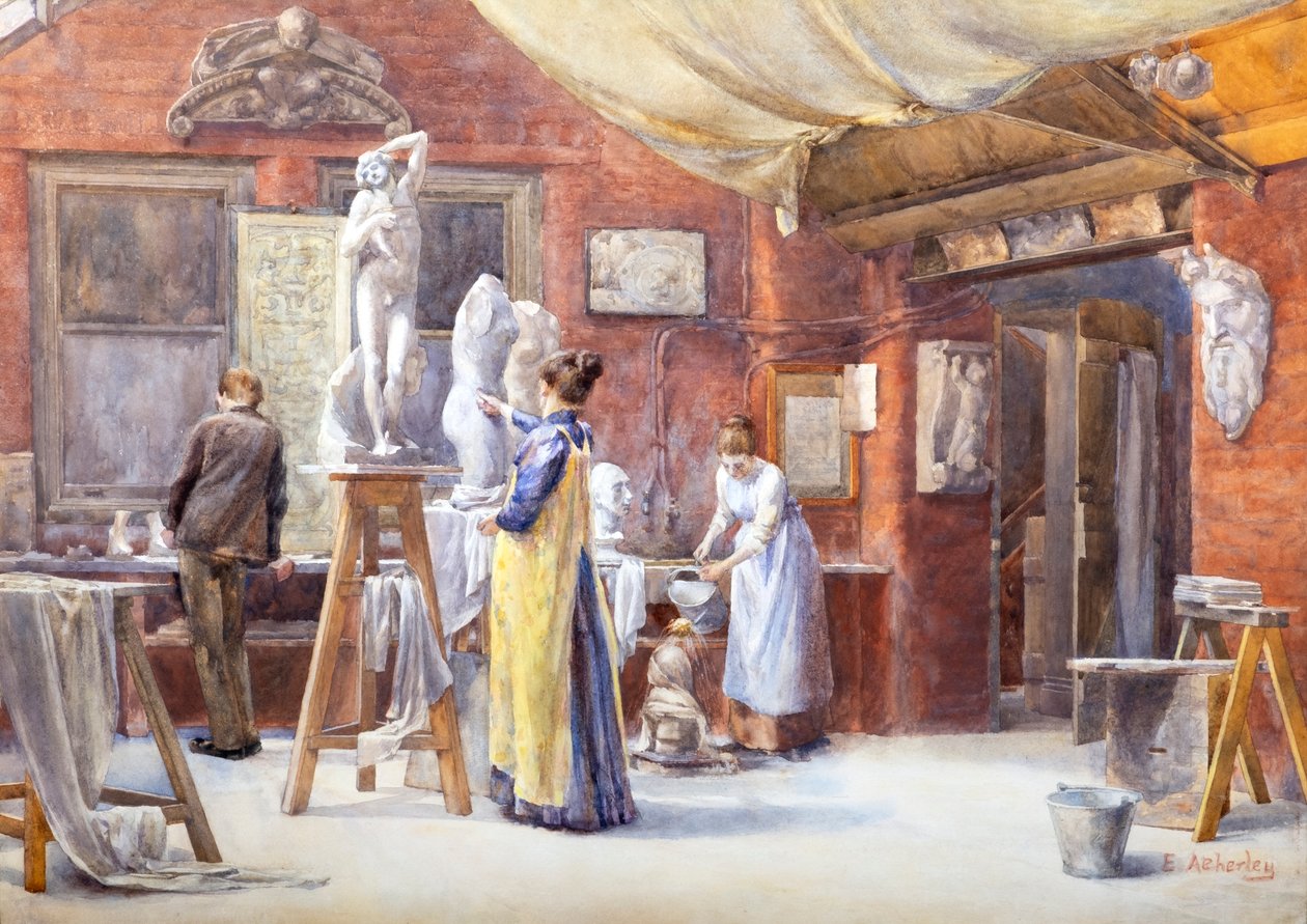 A szobrász műterme (akvarell) alkotó: Ethel Atcherley