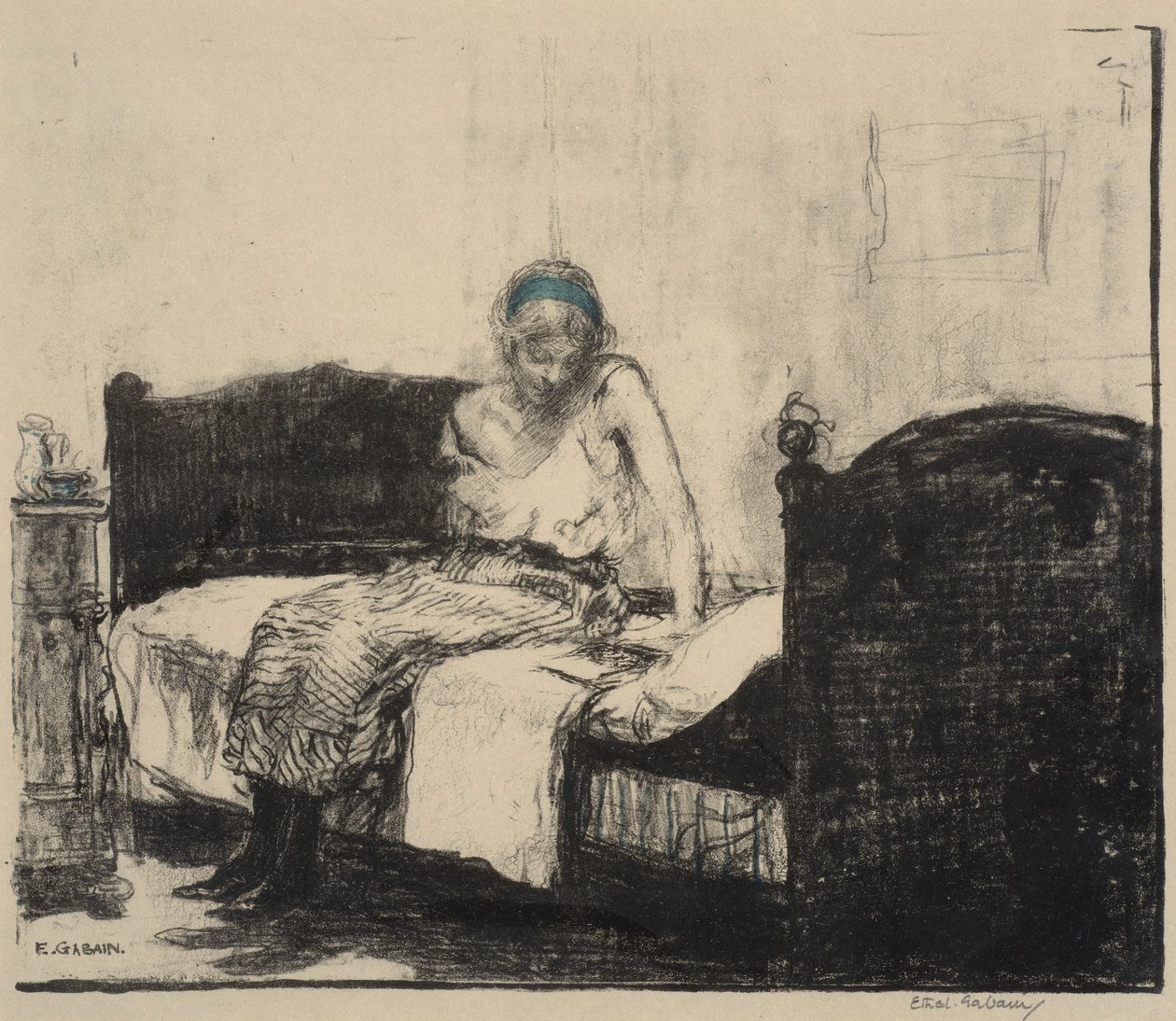 A csíkos alsószoknya alkotó: Ethel Gabain
