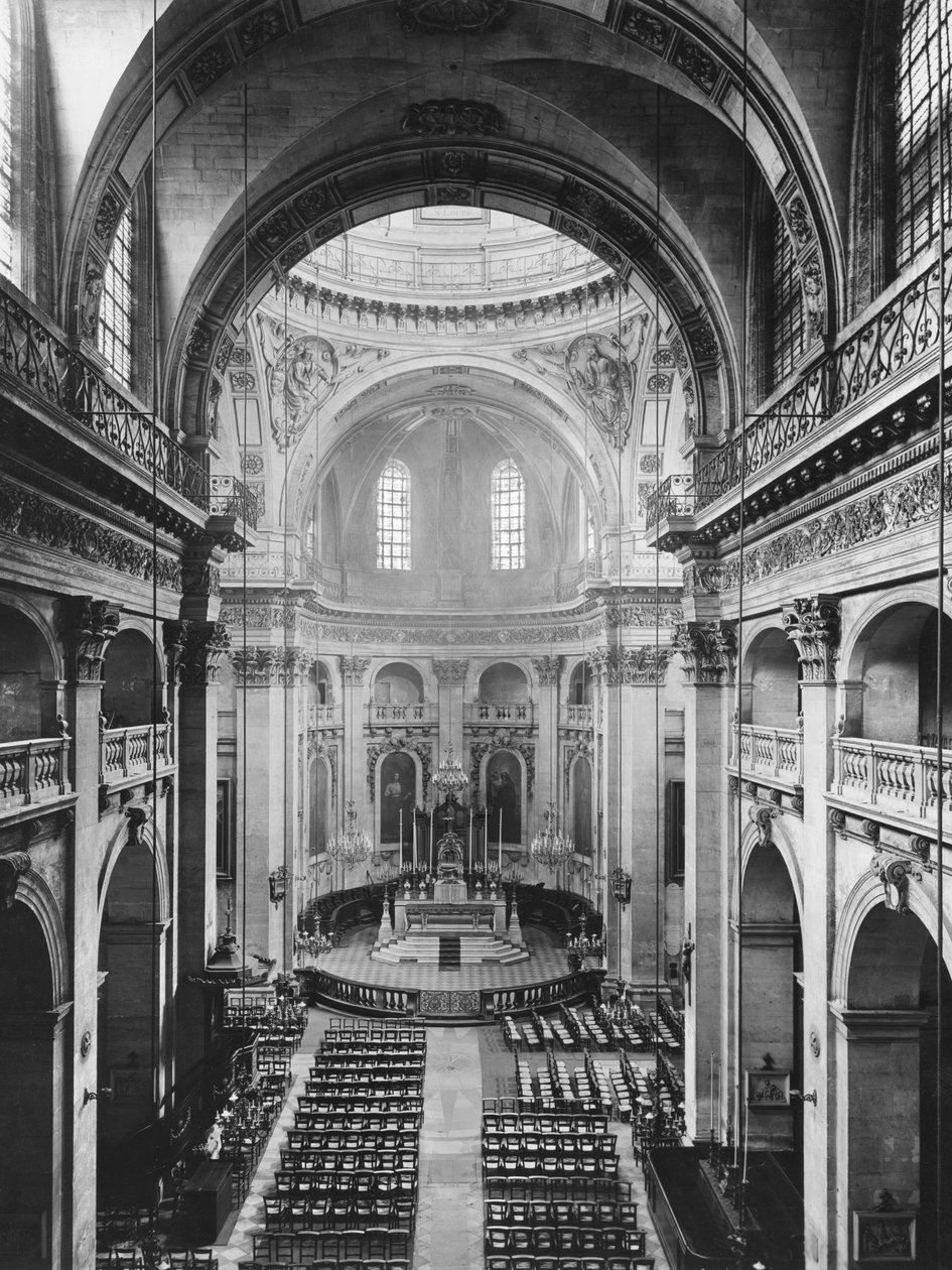 A Saint-Paul-Saint-Louis templom hajójának belső képe, az orgonáról nézve, 1627-41 alkotó: Etienne and Derand, F. Martellange