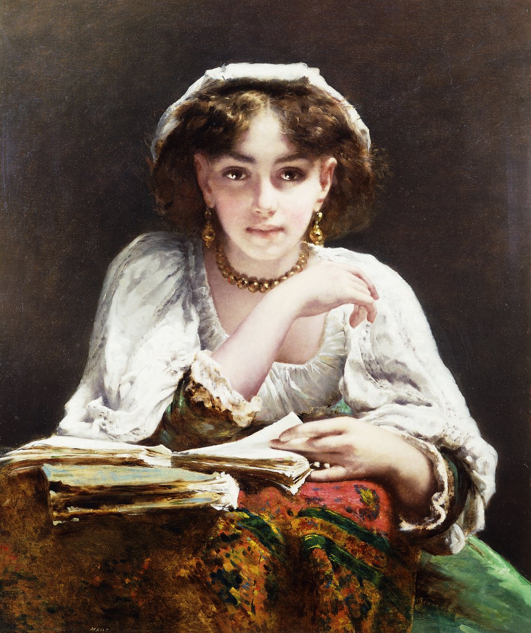 A szerelmes levelek, alkotó: Etienne Adolphe Piot