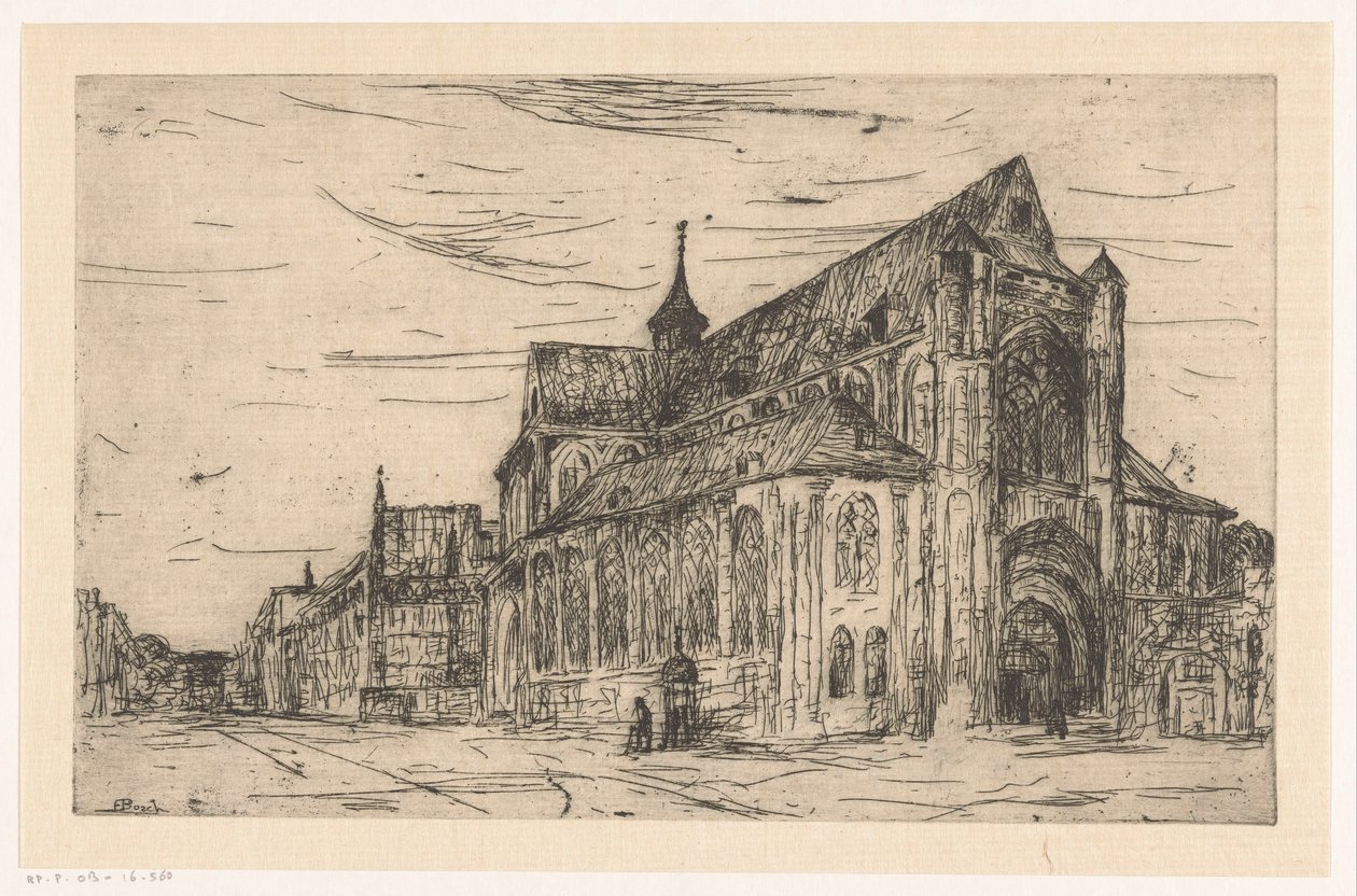 Kilátás egy templomra alkotó: Etienne Bosch (signed by artist)