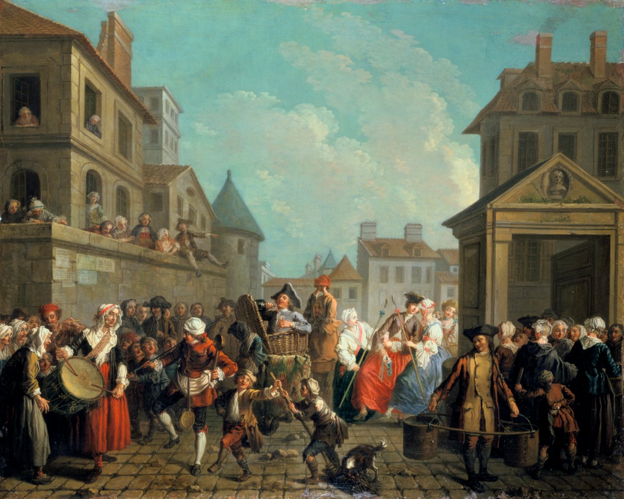 Karnevál Párizs utcáin, 1757. alkotó: Étienne Jeaurat