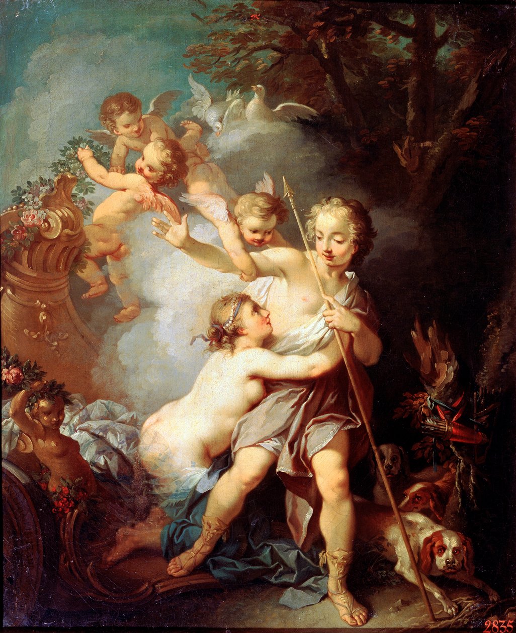 Vénusz és Adonisz, 1750-es évek. alkotó: Étienne Jeaurat