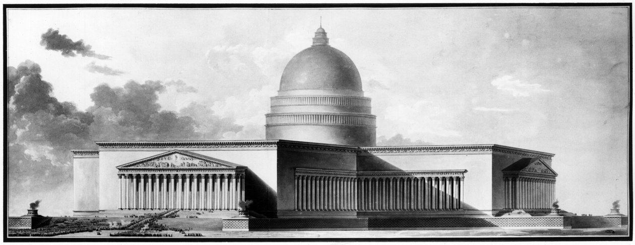 Metropole, homlokzatok - E.L. Boullee. alkotó: Etienne Louis Boullee