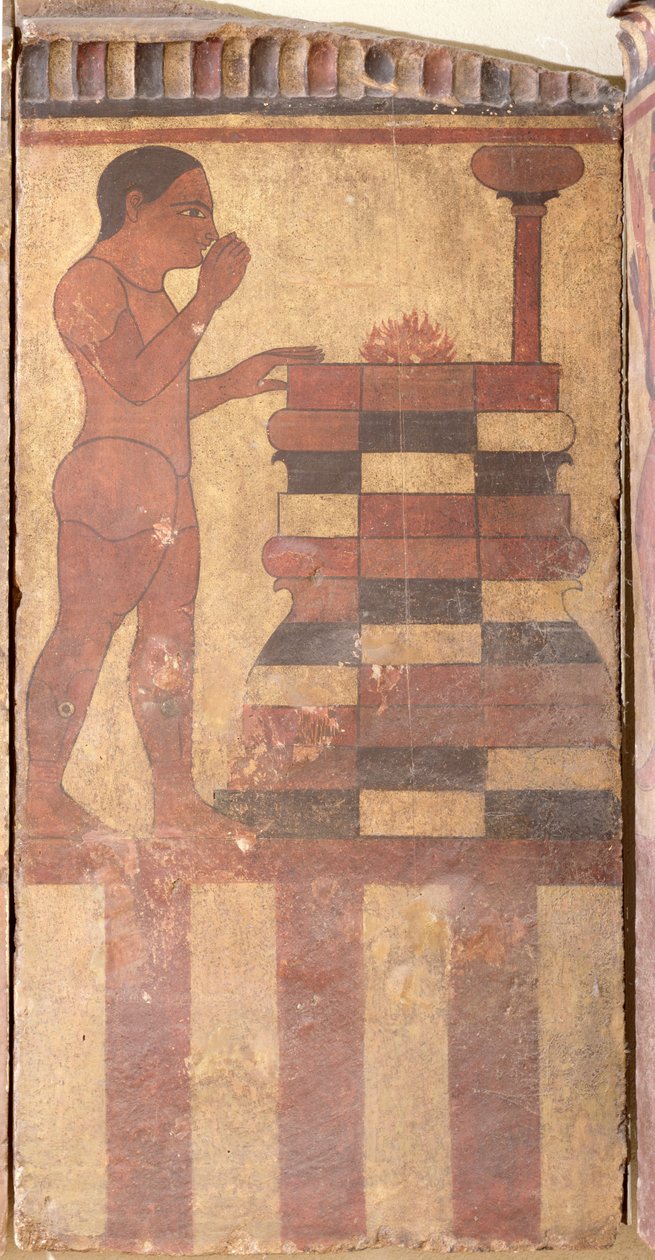 A Campana-tábla, egy meztelen pap részlete az oltár előtt, Cerveteriből alkotó: Etruscan