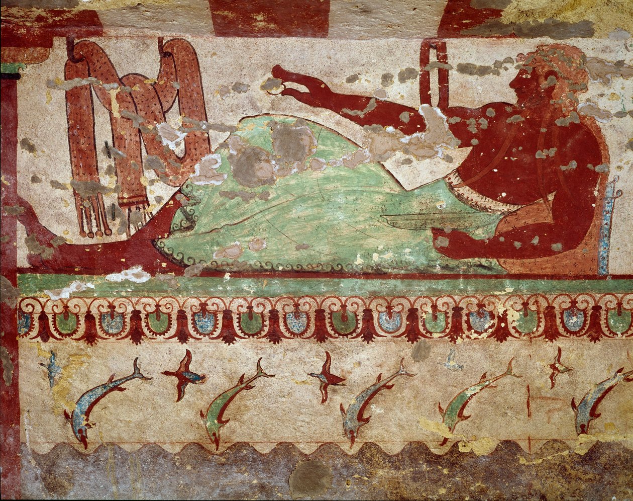 Bankett jelenet. (Kr.e. 520-as freskó részlete) alkotó: Etruscan