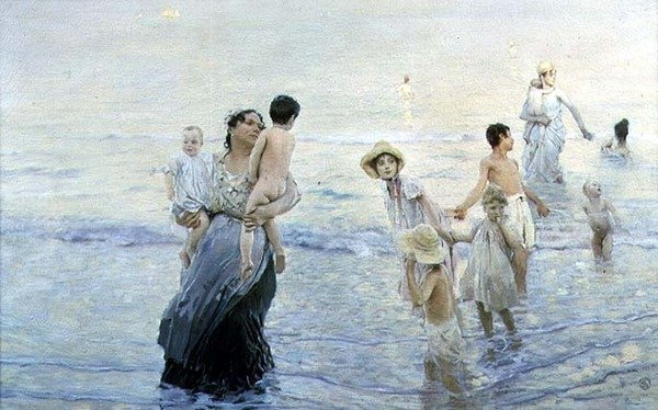 július (a tengerparton) alkotó: Ettore Tito