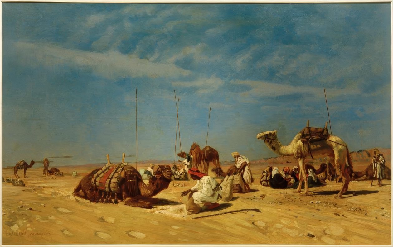 Pihenés Arabában (Petrean Arabia) alkotó: Eugen Felix Prosper Bracht