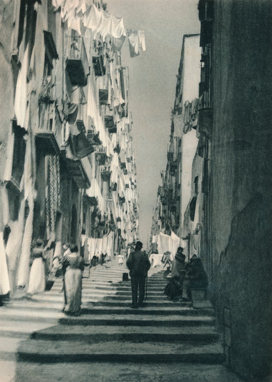 Utca a külvárosban, Nápoly, Olaszország, 1927 alkotó: Eugen Poppel