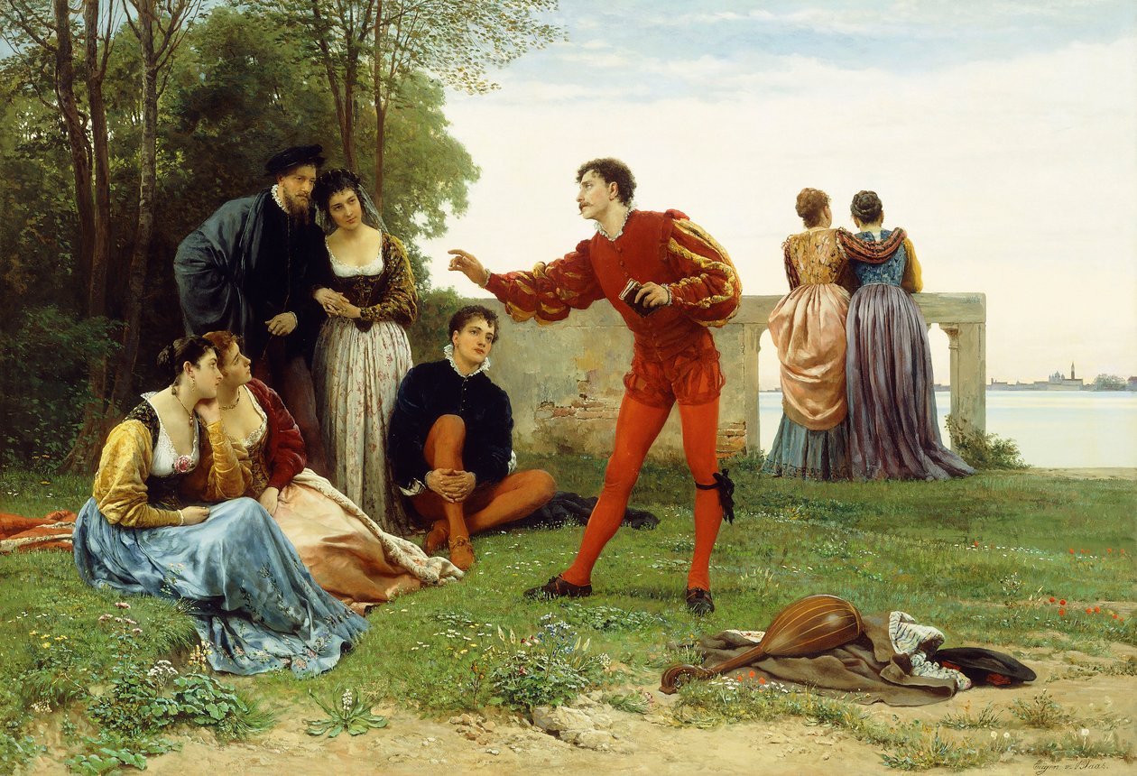 A preambulumbekezdés, alkotó: Eugen von Blaas