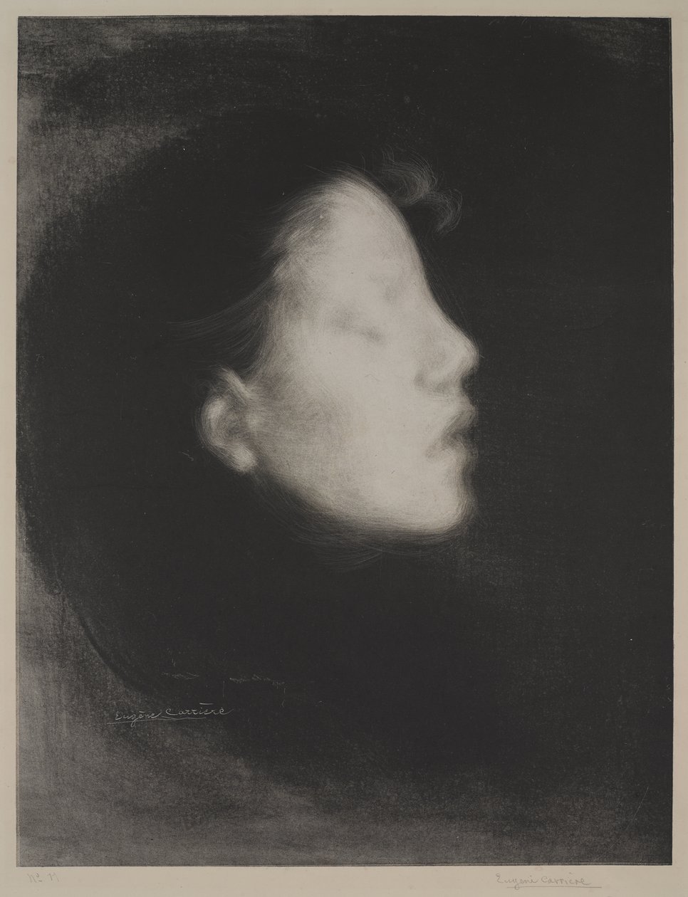 Nelly Carriere (Tete de femme), 1895 (litográfia szőtt papíron) alkotó: Eugène Carrière