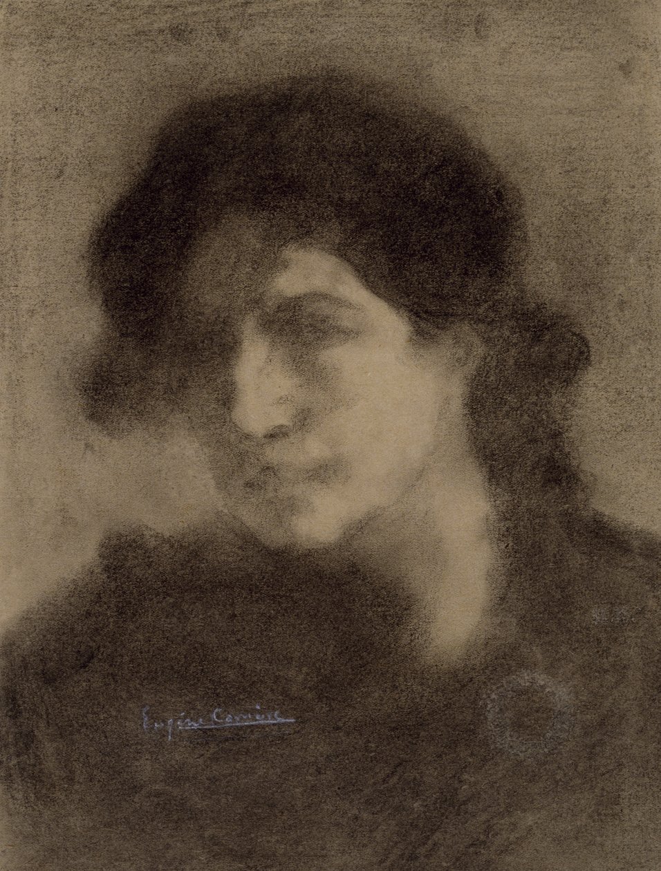 Cím nélkül, c. 1890 (szén papíron) alkotó: Eugène Carrière