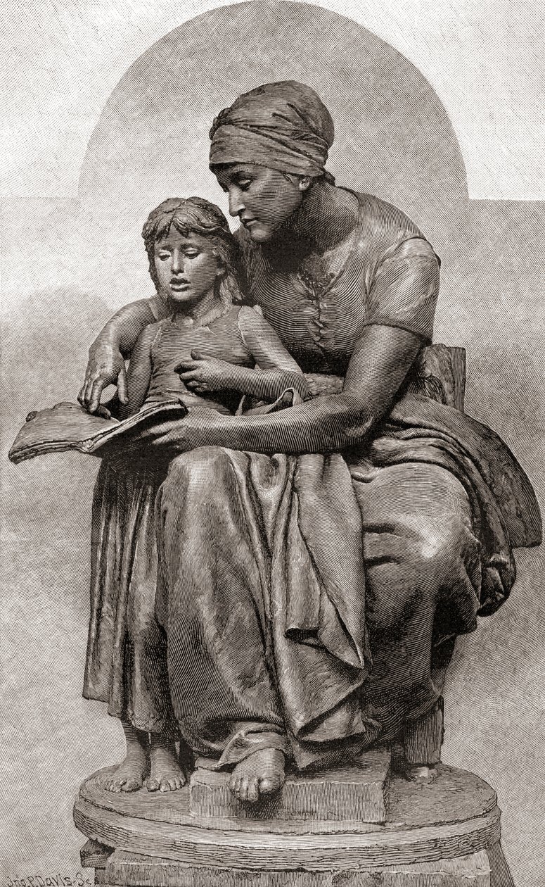 La Educación Maternal or Maternal Education, a The Century Magazine-ból, 1887-ben alkotó: Eugene Delaplanche