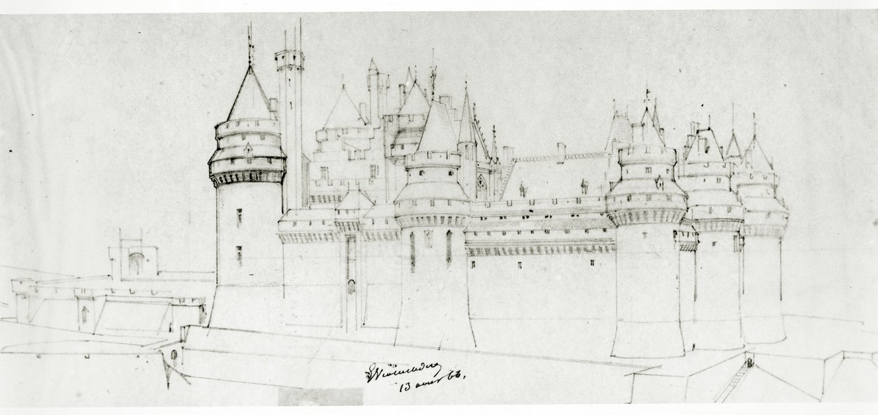 Pierrefonds-kastély, 1866 alkotó: Eugene Emmanuel Viollet le Duc