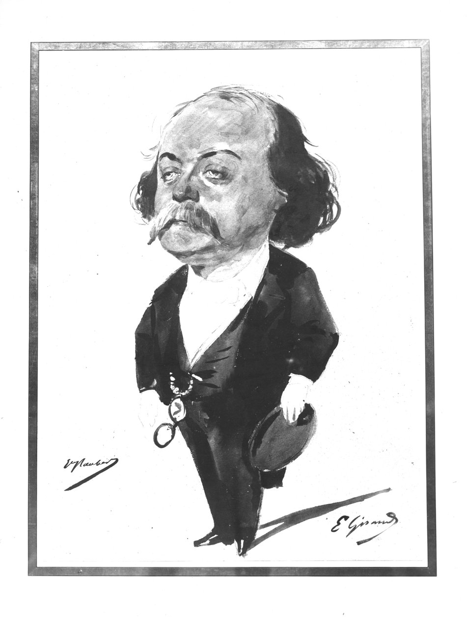 Gustave Flaubert karikatúrája, 1867 alkotó: Pierre François Eugène Giraud