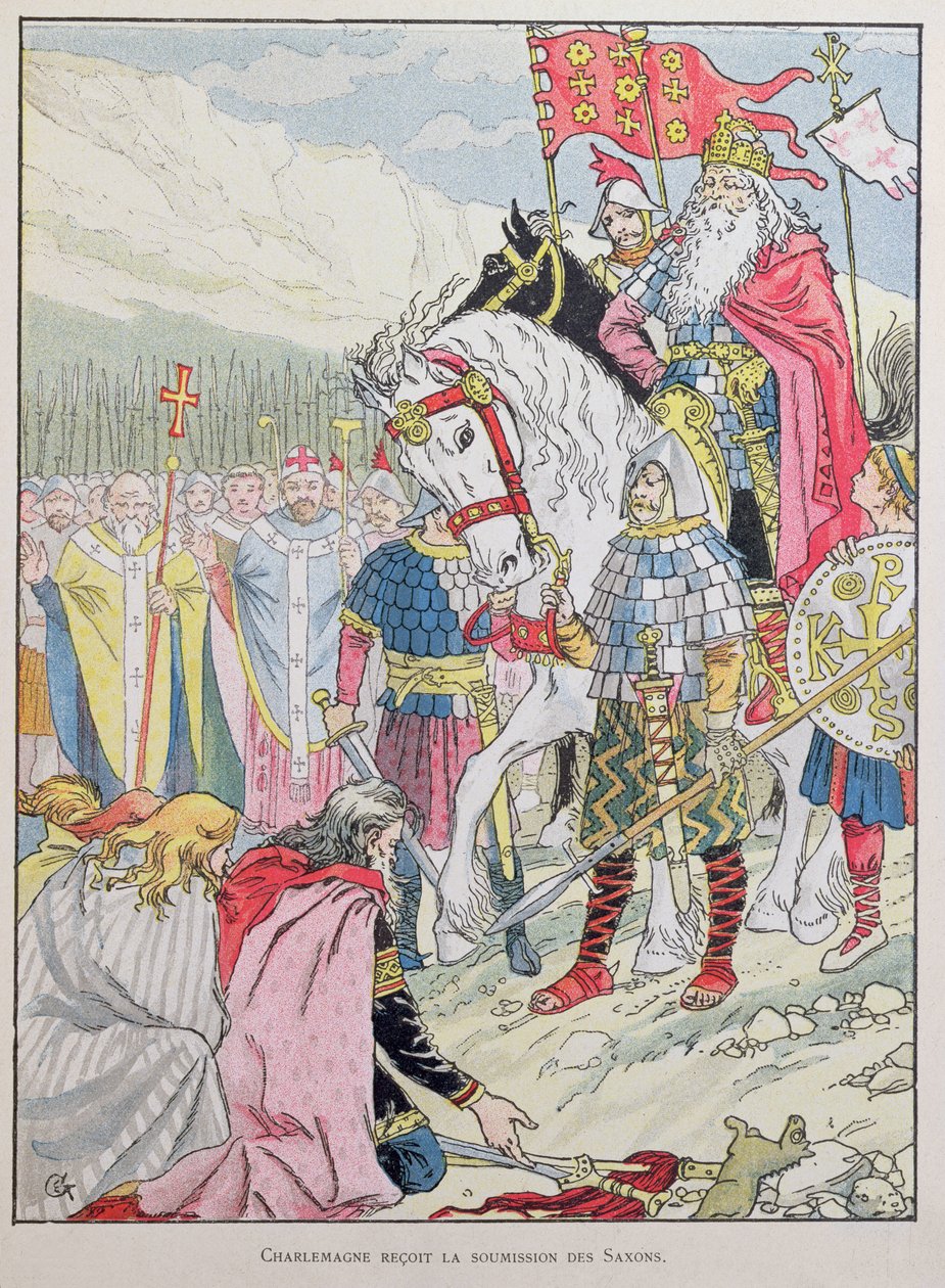 Nagy Károly (742-814) megkapta a szászok előterjesztését 785-ben alkotó: Eugene Grasset