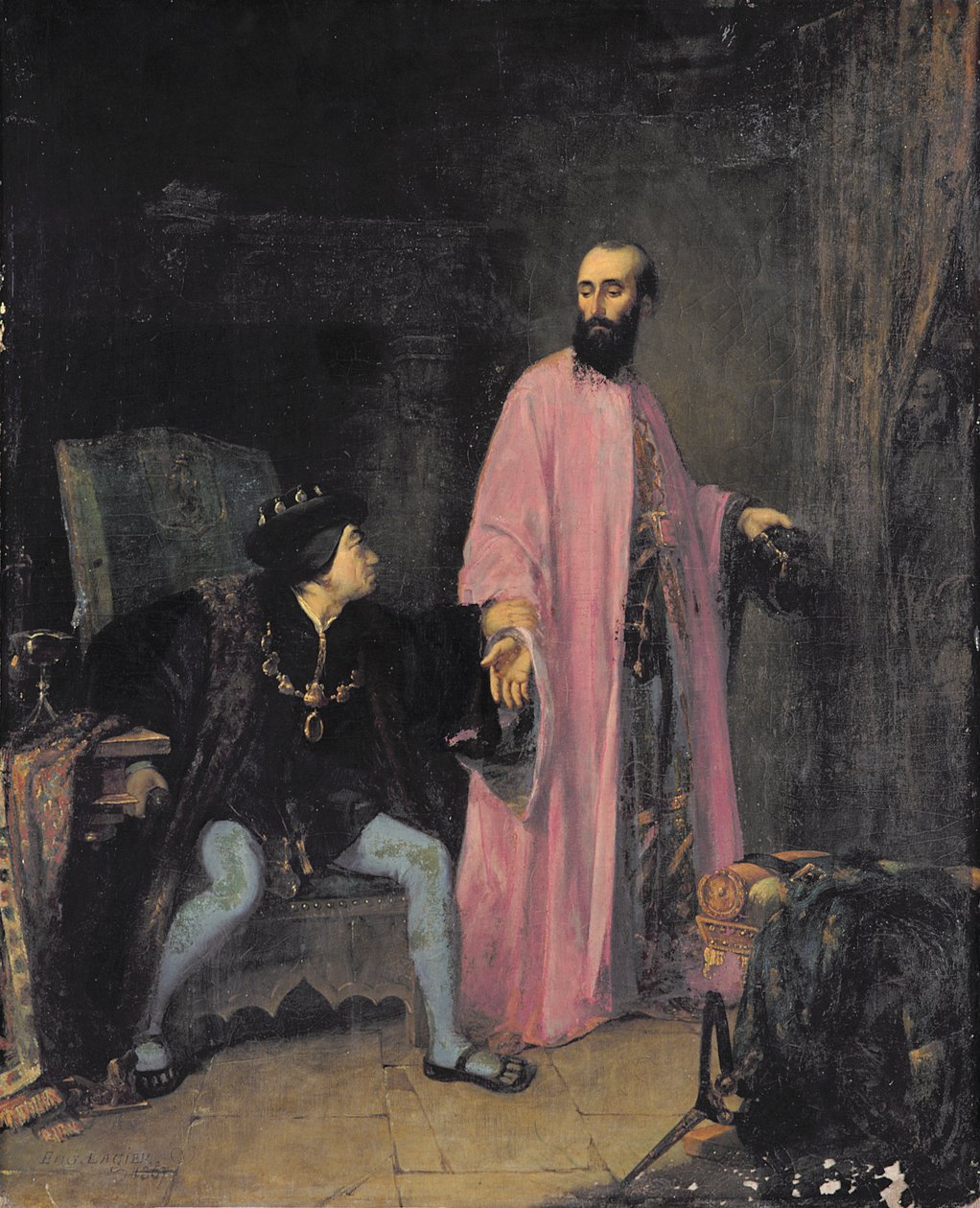 XI. Lajos (1423-83) és orvosa, 1857 alkotó: Eugene Lagier