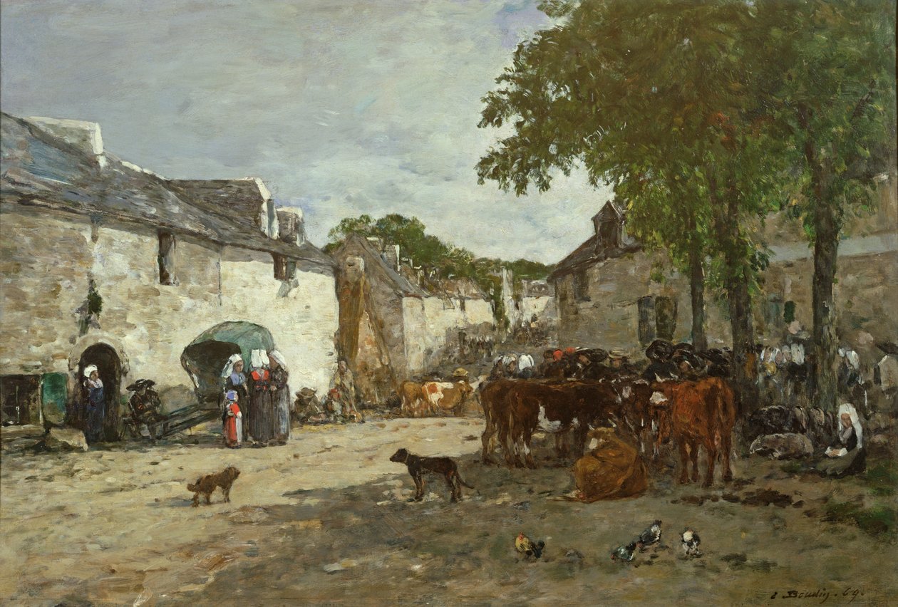 Állatpiac Daoulasban, 1869 alkotó: Eugene Louis Boudin