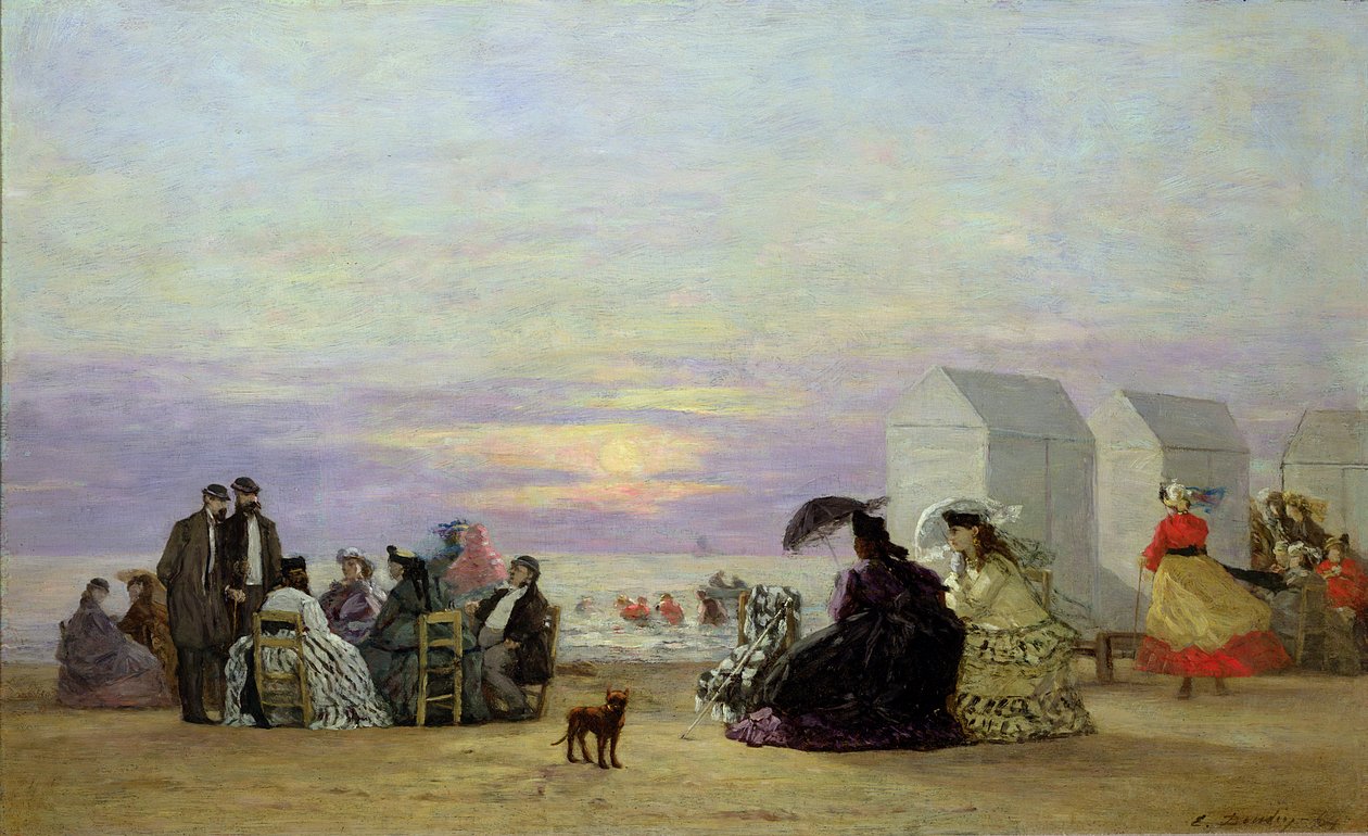 Tengerparti jelenet, este, 1864 alkotó: Eugene Louis Boudin