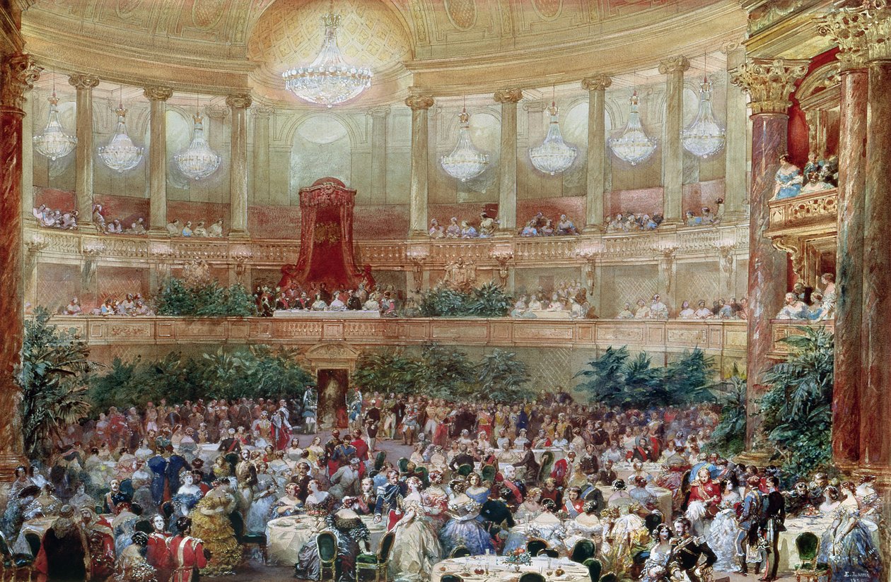 Vacsora a Salle des Spectacles-ban Versailles-ban, 1854 alkotó: Eugene Louis Lami