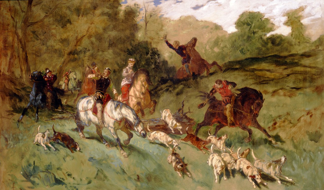 Mary Stuart vadászik alkotó: Eugene Louis Lami