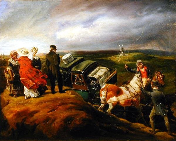 The Mail Coach (olaj, vászon) alkotó: Eugene Louis Lami