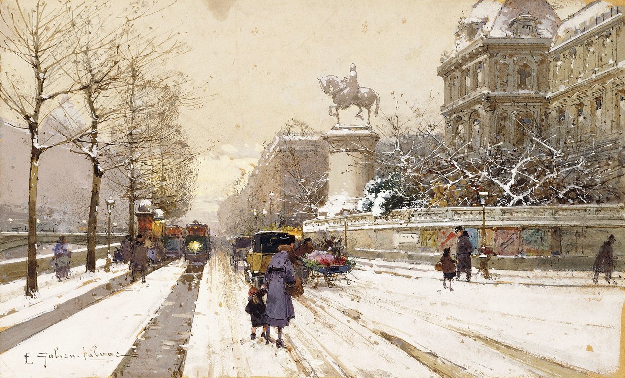 Párizs télen alkotó: Eugene Galien Laloue