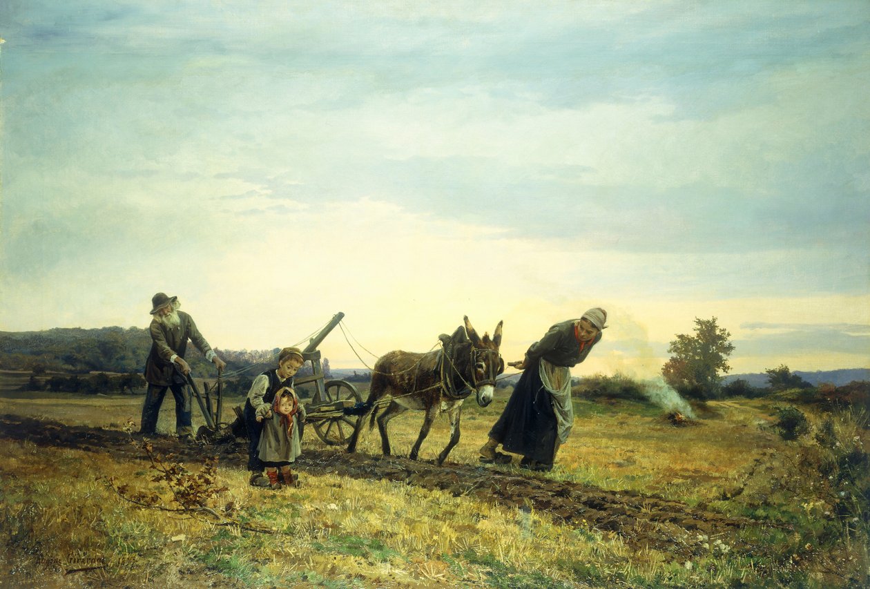 A szántóföldek szántása, 1877 alkotó: Eugene Alexis Girardet