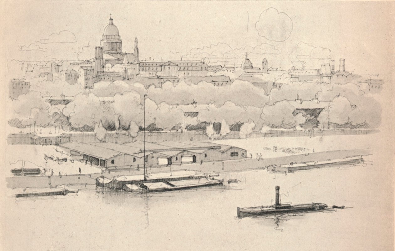 A Quai St Bernard, 1915 alkotó: Eugene Bejot