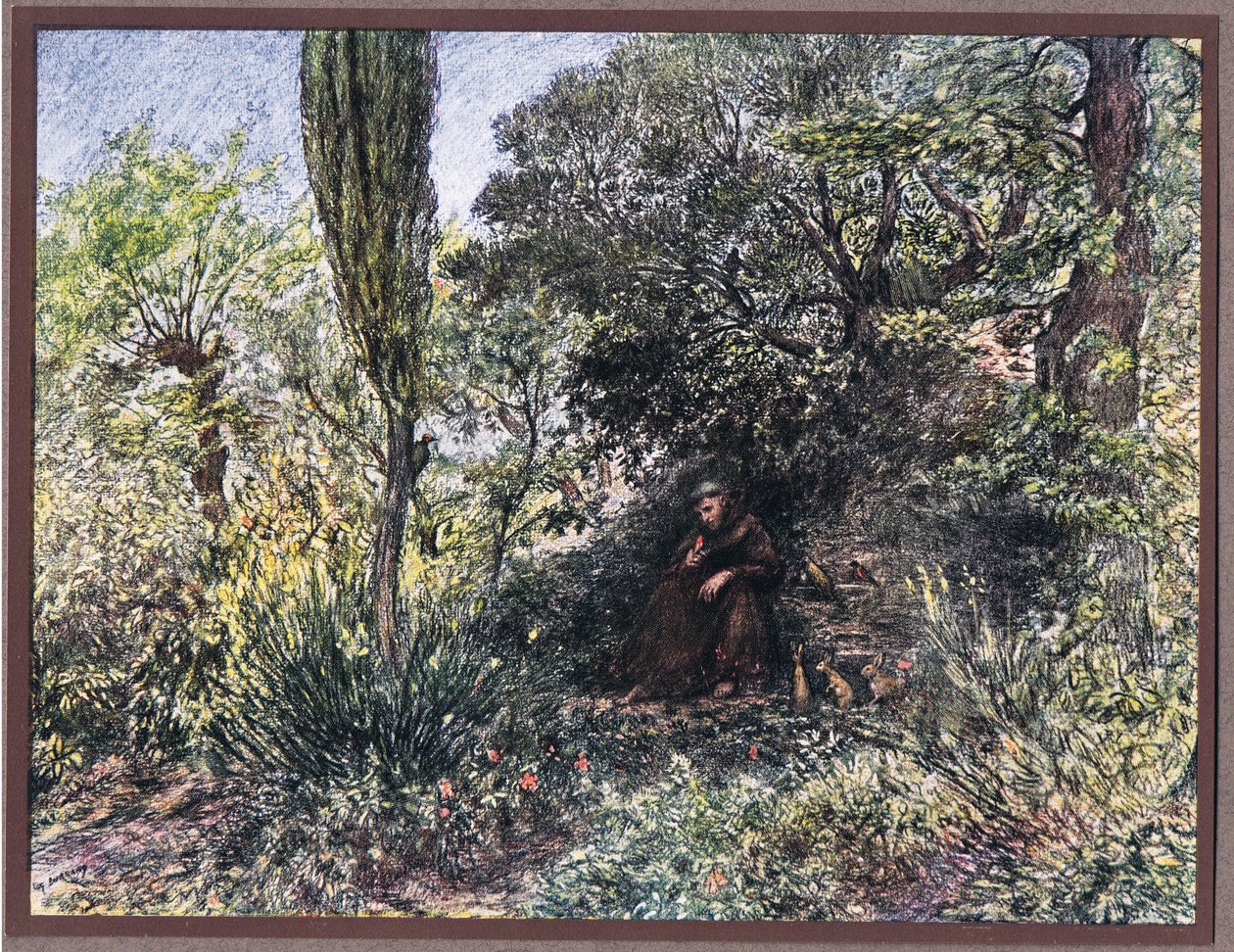 Egy magányban meditáló barát, 1919 alkotó: Eugene Burnand