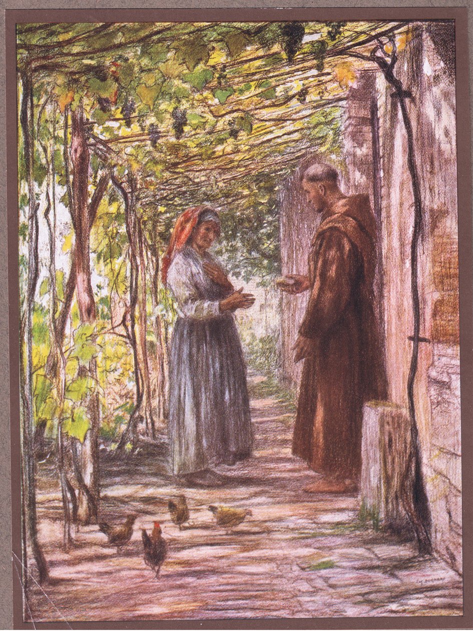 Masseo frátert kinevezik ajtónállónak, 1919 alkotó: Eugene Burnand