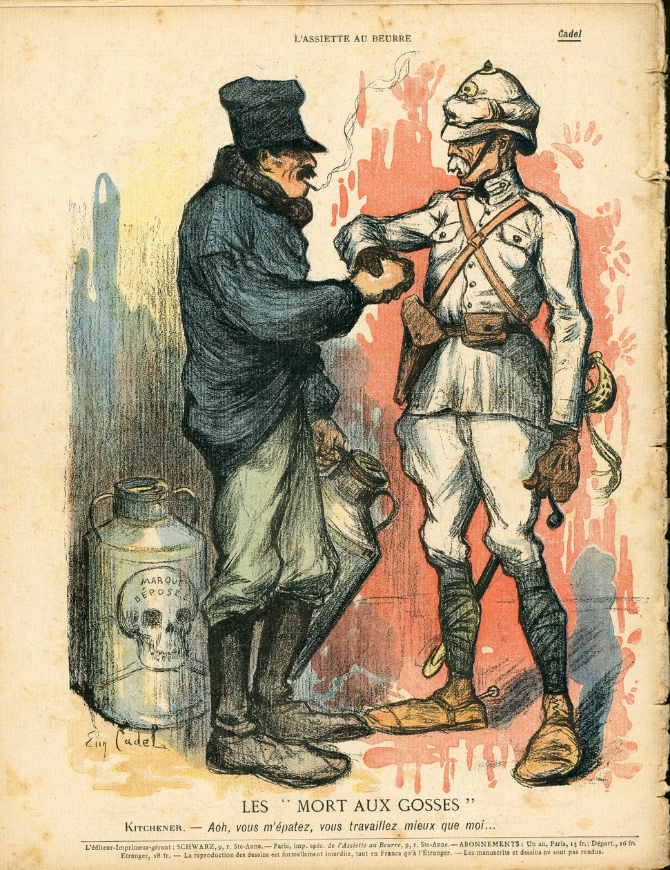 Vajtányér”, Szatirikus színekben alkotó: Eugene Cadel