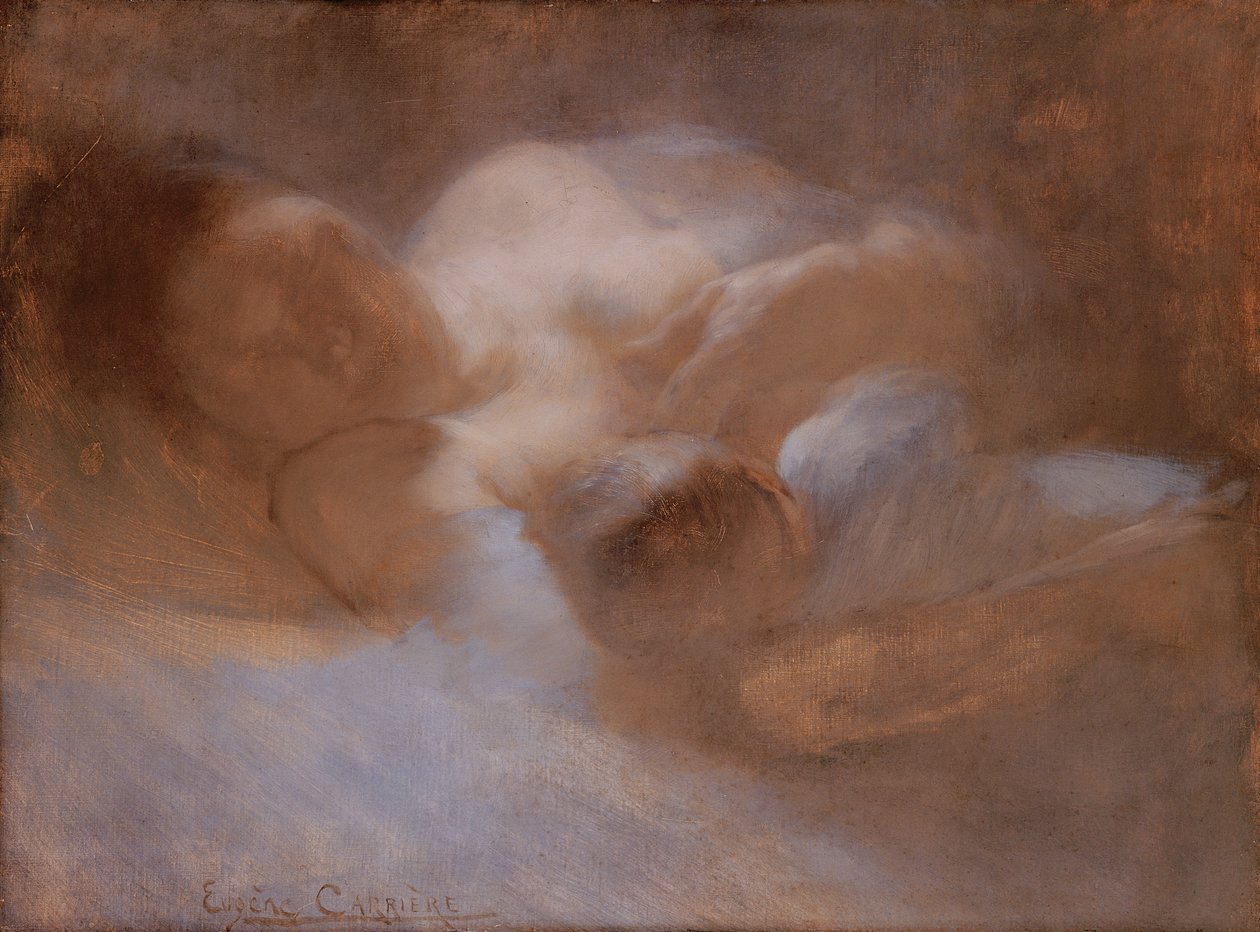 Kismama (szenvedés) (olaj, vászon) alkotó: Eugène Carrière