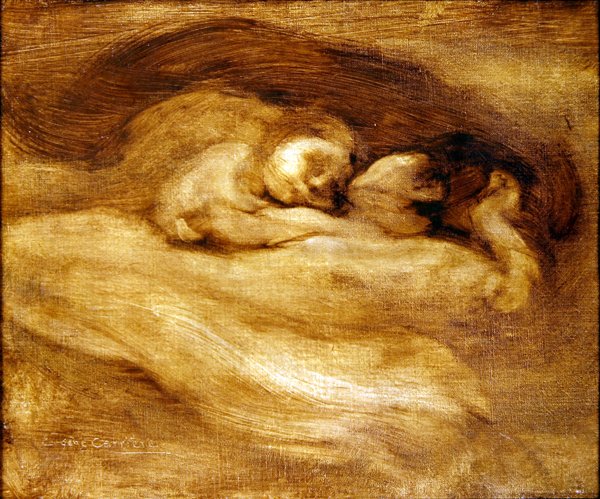 Anyaság (olaj, vászon) alkotó: Eugène Carrière