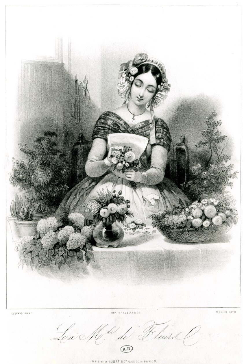 A virágárus c. 1840 alkotó: Eugene Charles Francois Guerard