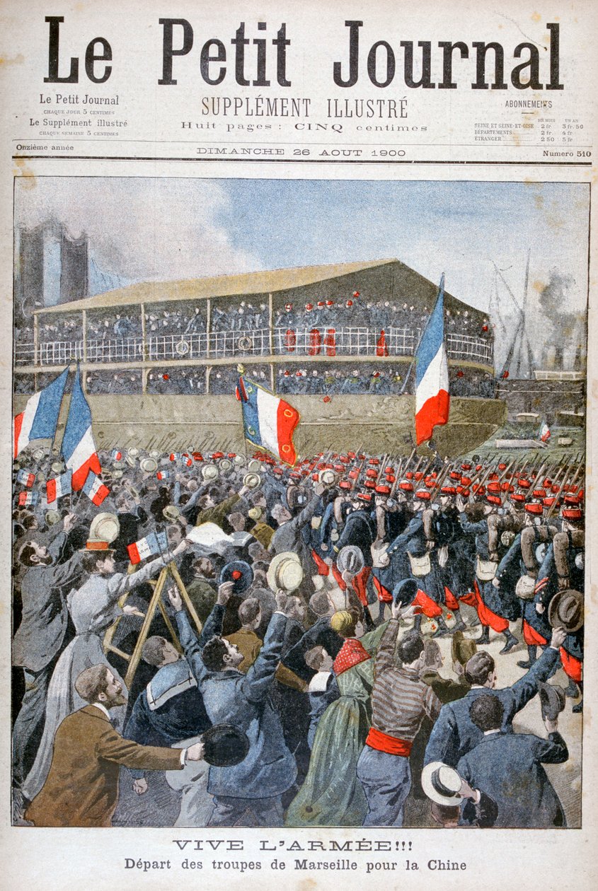 Francia csapatok indulnak Kínába, 1900 alkotó: Eugene Damblans
