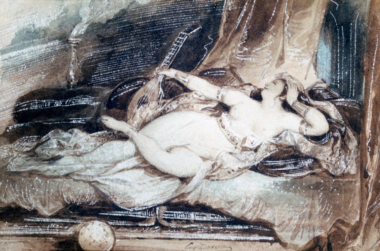 Odalisque Couchee, 1815-1865 alkotó: Eugene Deveria