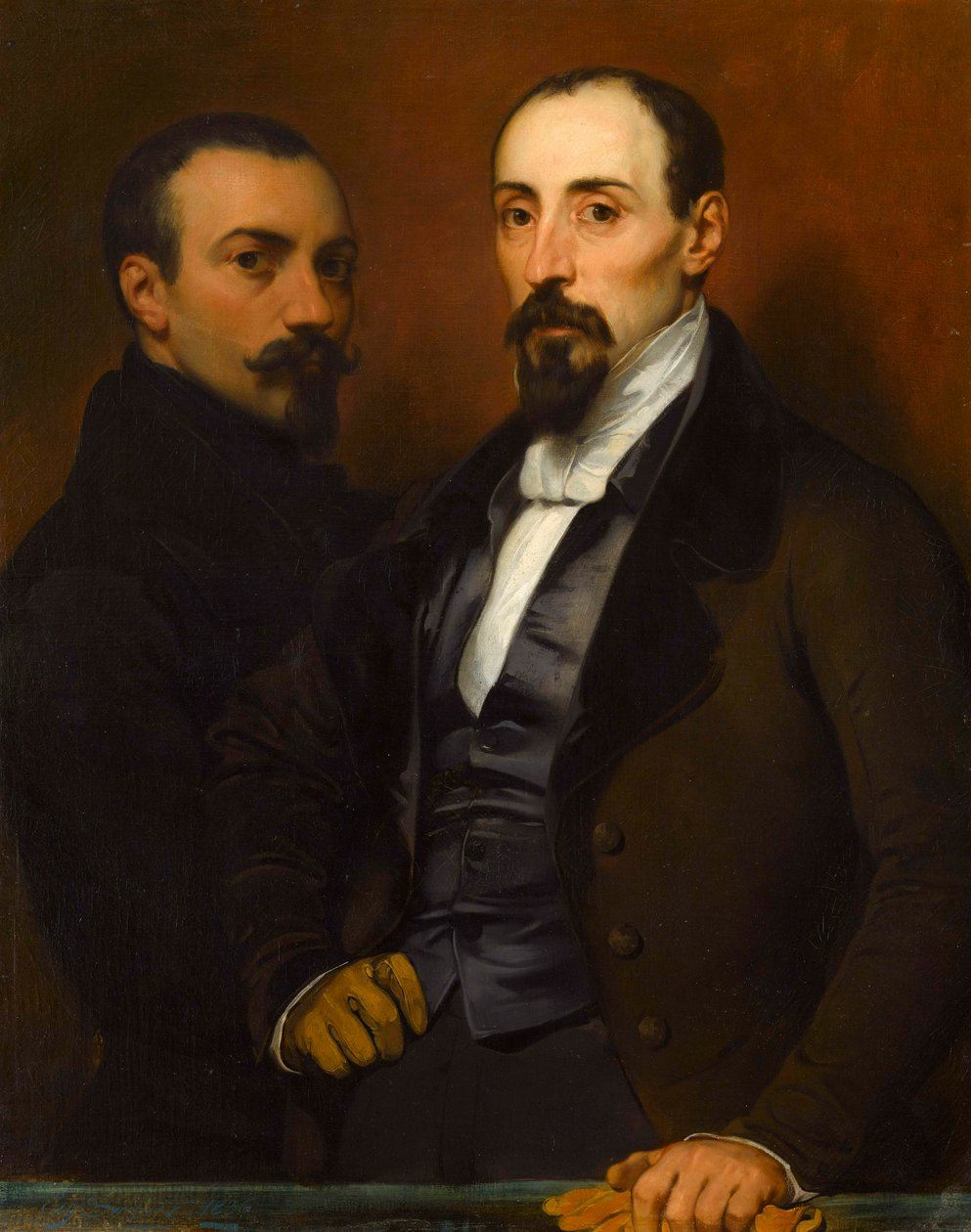 Önarckép Achille fiával, 1836. alkotó: Eugene Deveria