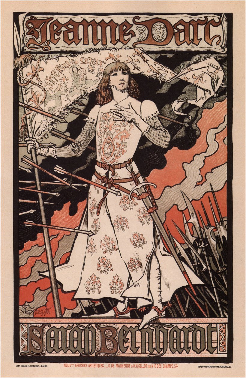 Sarah Bernhardt, mint Joan of Arc, 1893 alkotó: Eugene Grasset