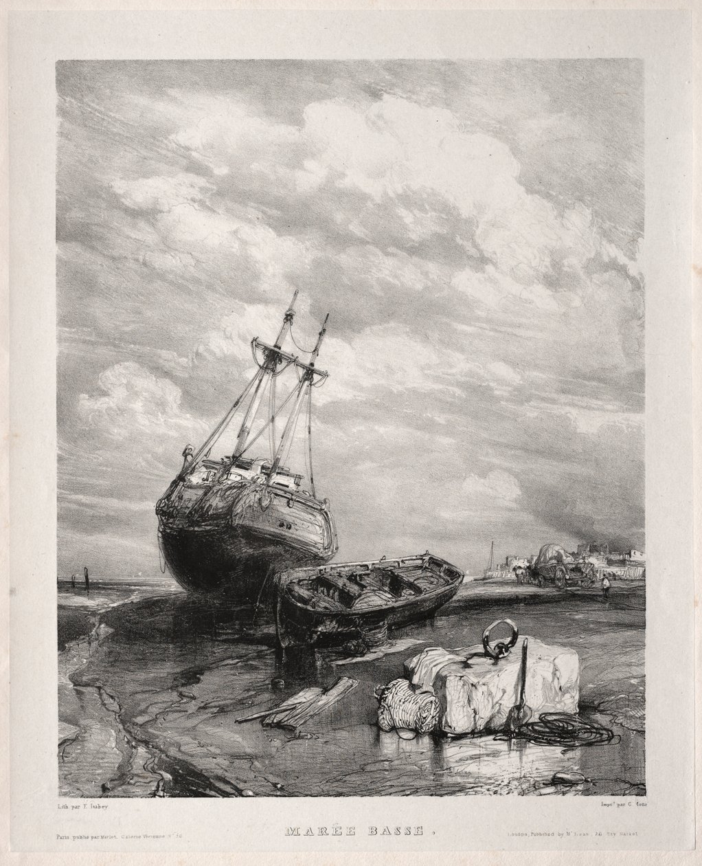 Hat tengerészgyalogos: Apály alkotó: Eugene Isabey