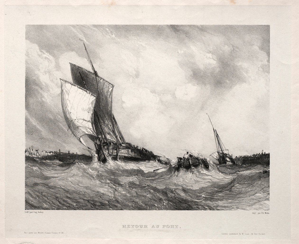 Hat tengerészgyalogos: Visszatérés kikötőbe, 1833. alkotó: Eugene Isabey