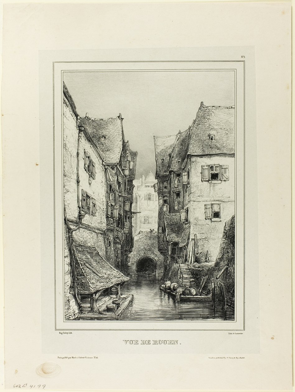 Rouen kilátása alkotó: Eugene Isabey