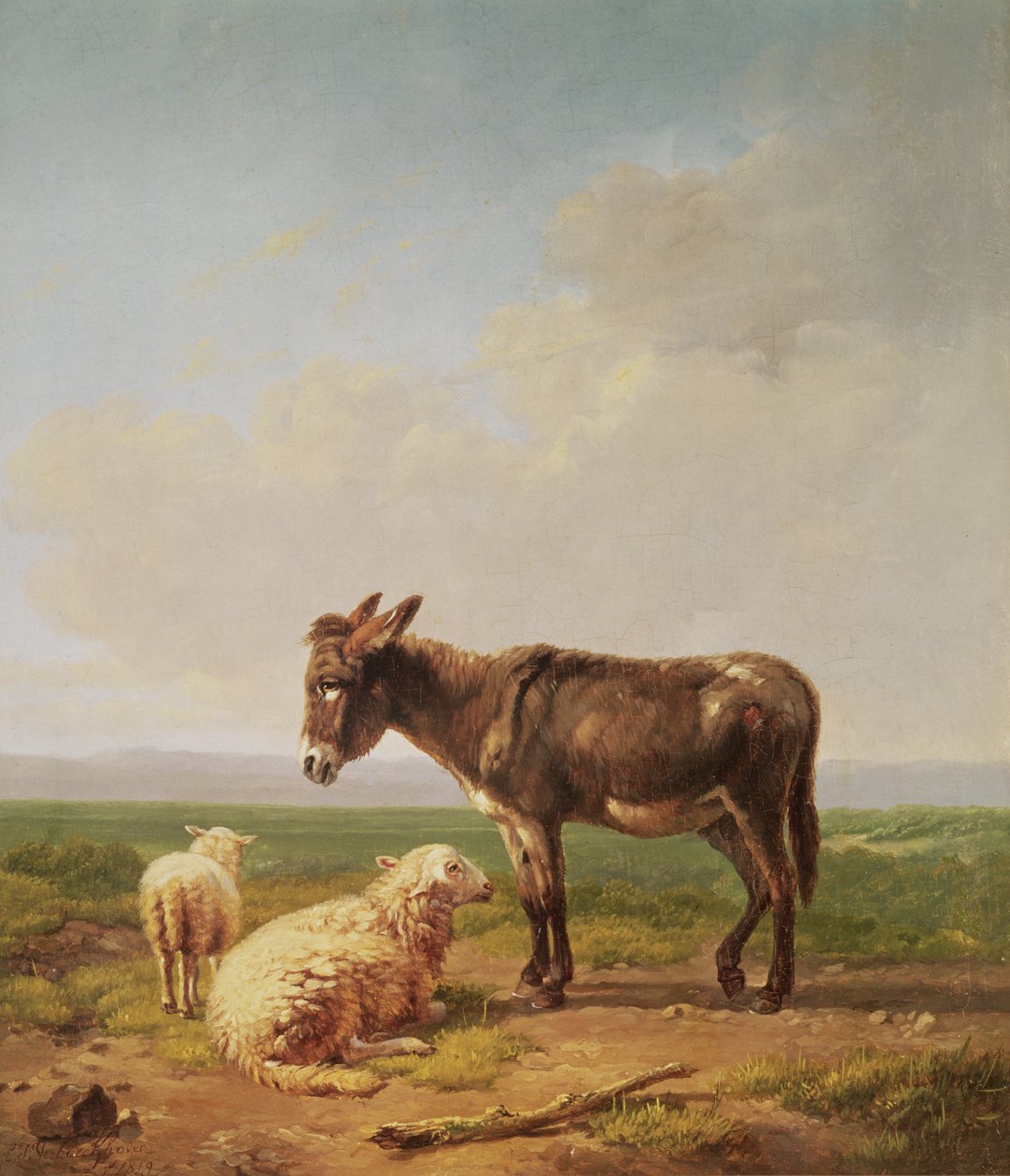 Szamár és bárány, 1849 (olaj) alkotó: Eugene Joseph Verboeckhoven